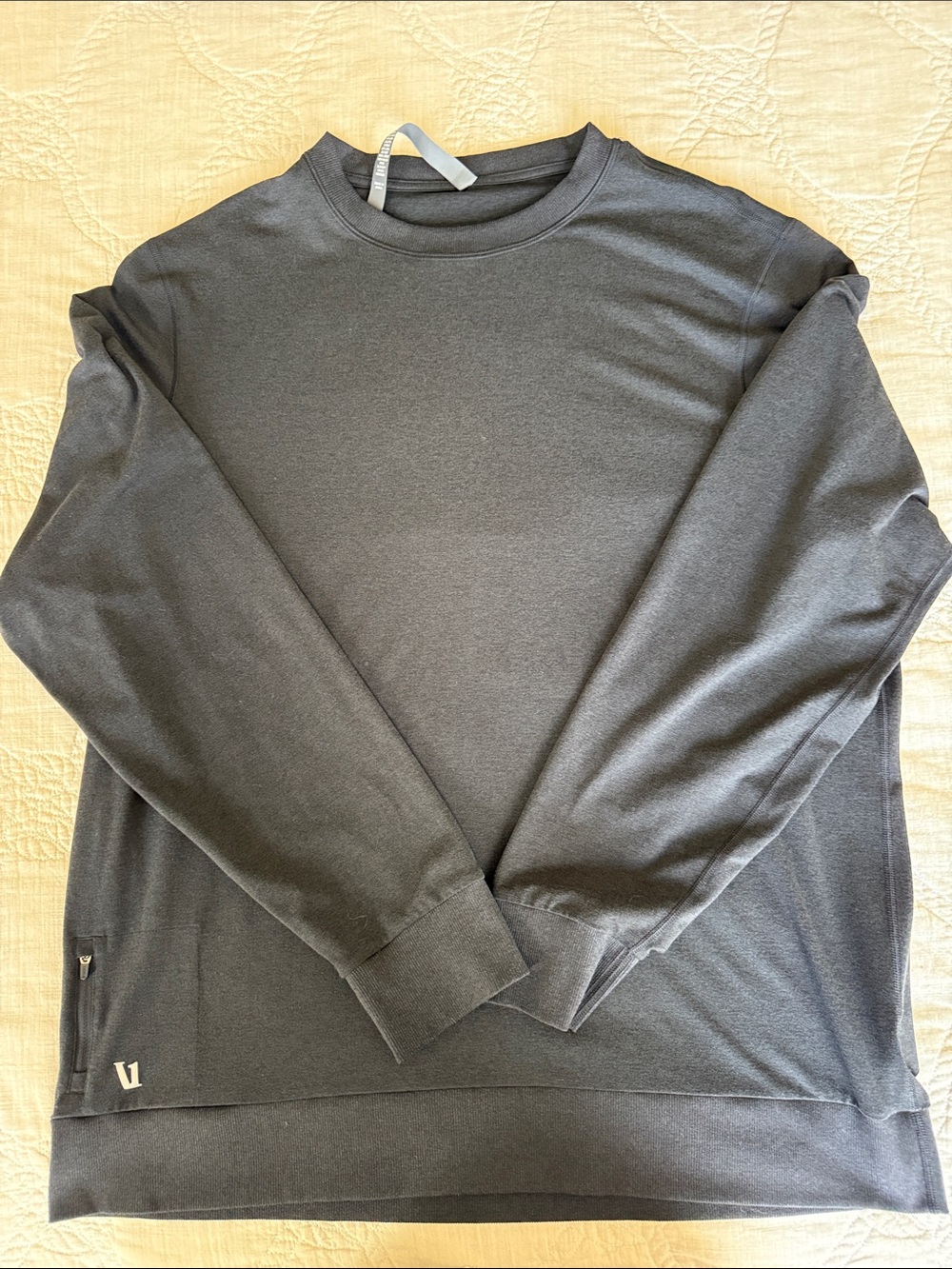 Vuori Ponte Performance Crewneck Long-Sleeve Shirt - Charcoal Gray